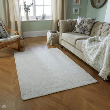 Milano Modern Plain Mottle Speckles Hand-Woven Textured Felted Space-Dyed Wool Cream/Grey Rug-Melrose-Rug Love - The Most Loved Rug Store